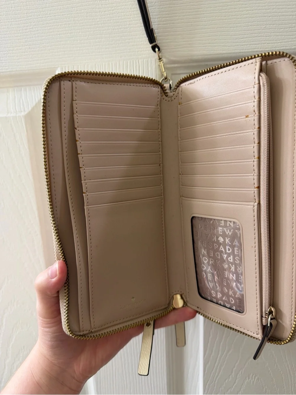 kate spade Cream Zip-Around Wristlet Wallet